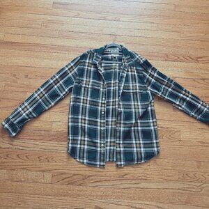 Madewell Men's Shirt - green plaid size L